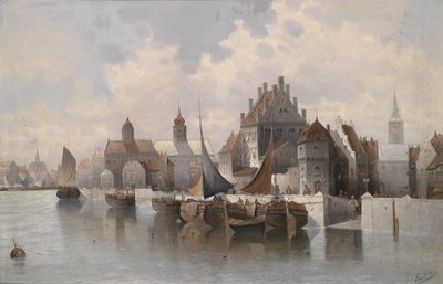 View of a Port City by August von Siegen